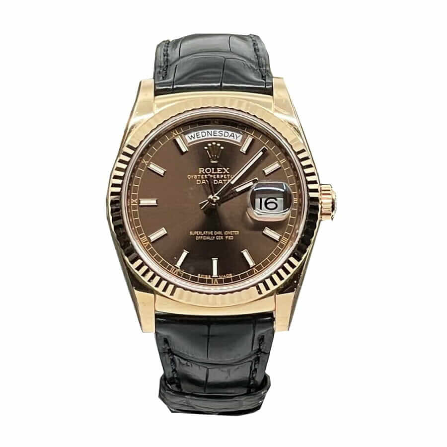 Rolex Day-Date 36 118139 Leather Strap Super Clone