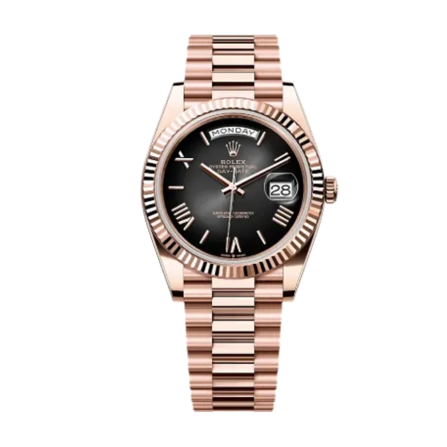 Rolex Day-Date 228235 Smoke Ombre Dial Rose Gold President Bracelet Super Clone