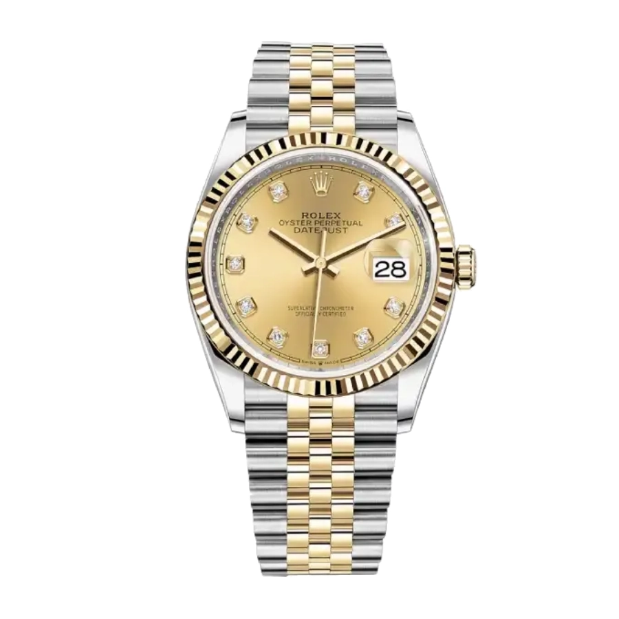 Rolex Datejust 126233 Yellow Rolesor Champagne Diamond Dial Jubilee Bracelet Super Clone