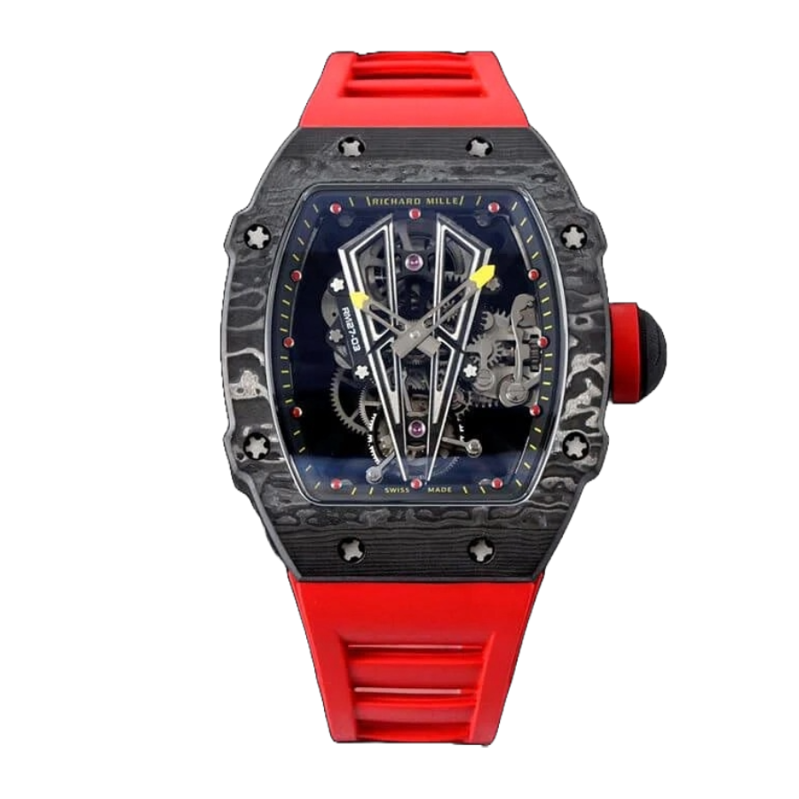 Richard Mille RM 27-03 Rafael Nadal Red Carbon Red Rubber Strap Super Clone