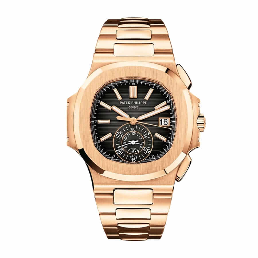 Patek Philippe Nautilus Chronograph 5980 Rose Gold Black Dial Super Clone