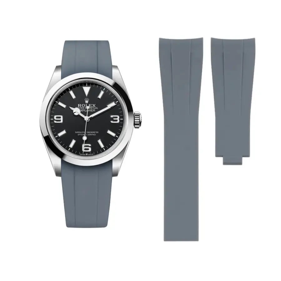 Rolex Explorer I Grey Rubber Strap