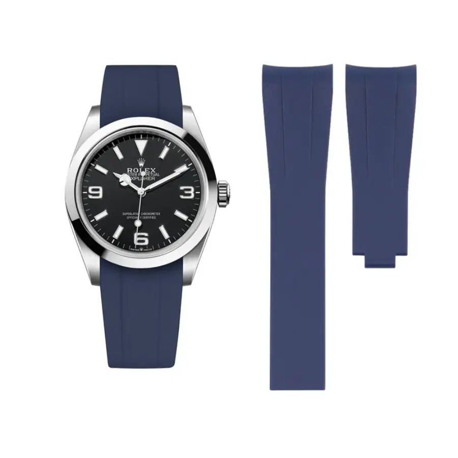 Rolex Explorer I Blue Rubber Strap