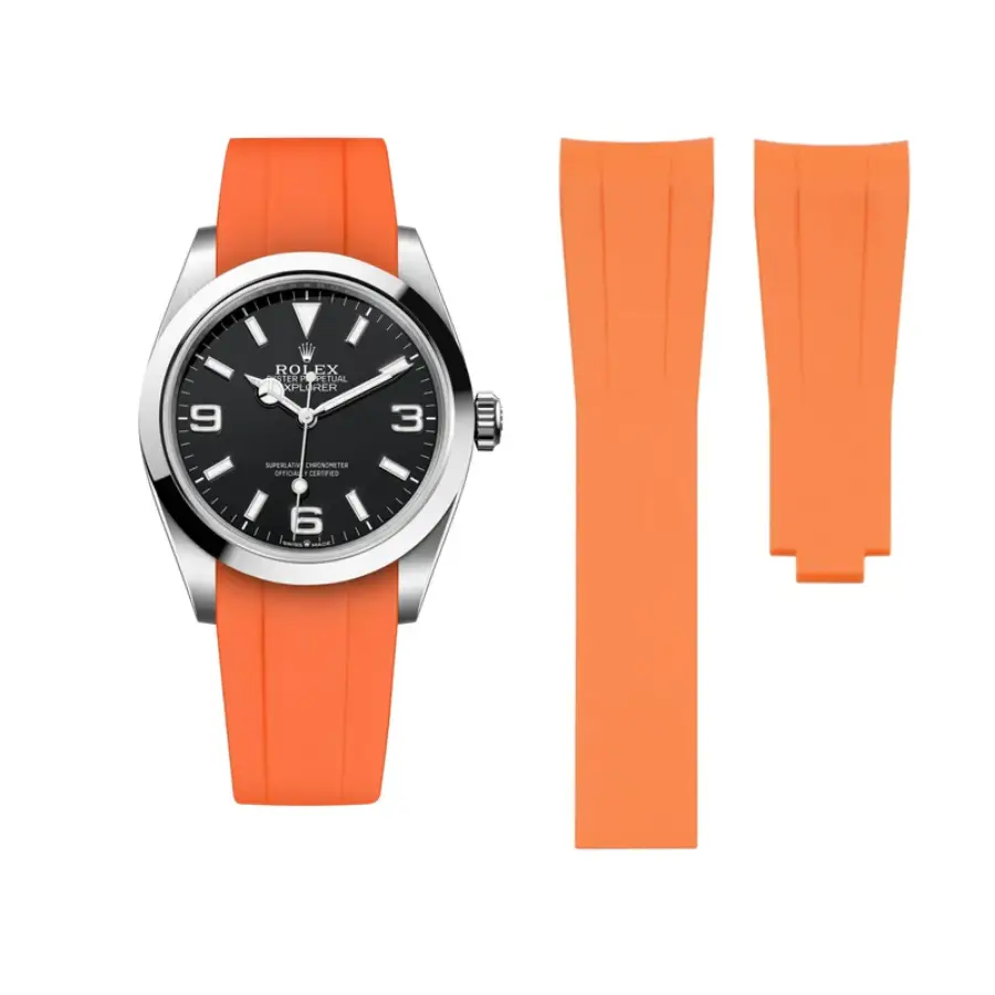 Rolex Explorer I Orange Rubber Strap