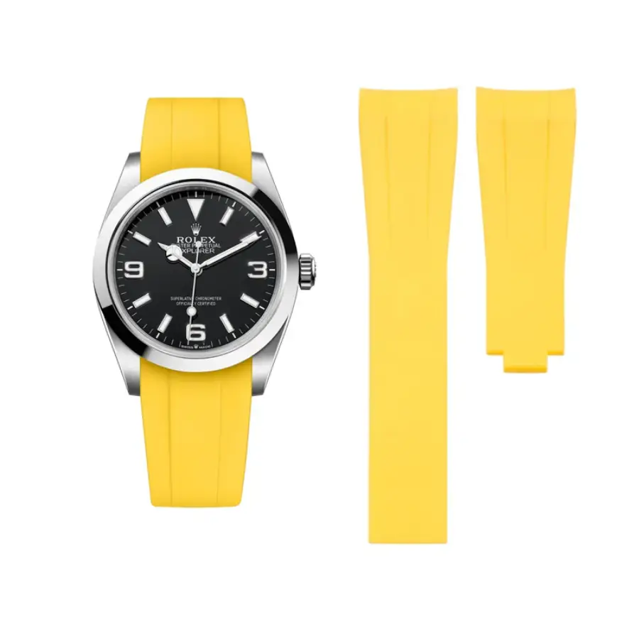 Rolex Explorer I Yellow Rubber Strap