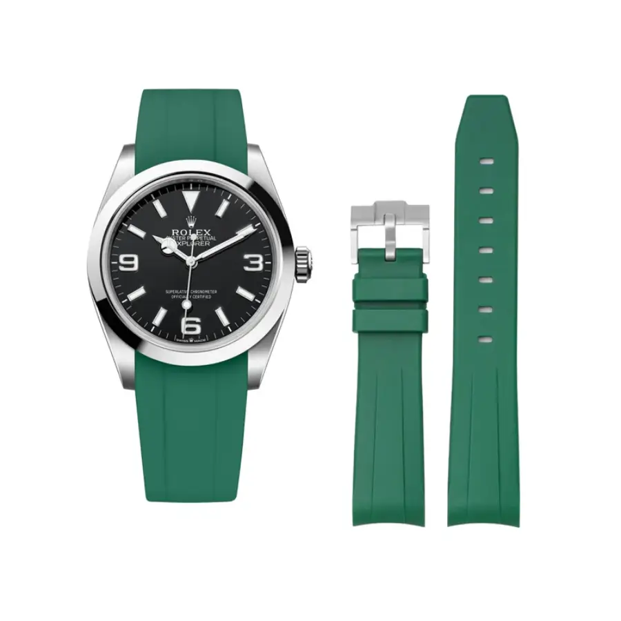 Rolex Explorer I Green Rubber Strap