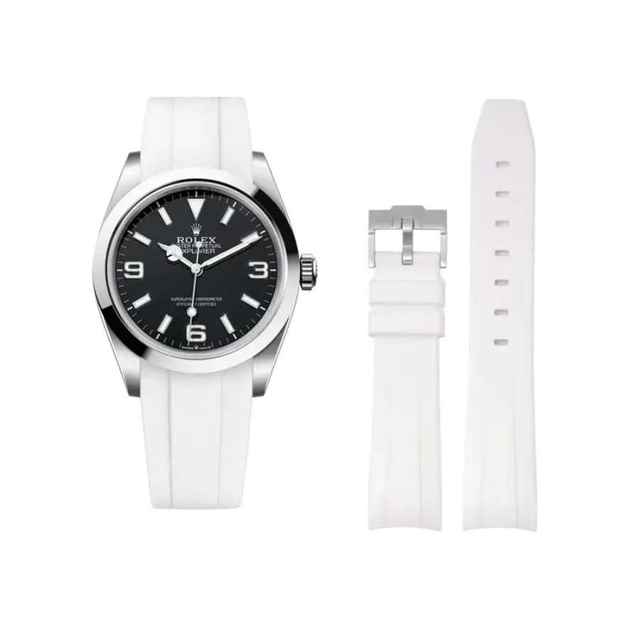 Rolex Explorer I White Rubber Strap