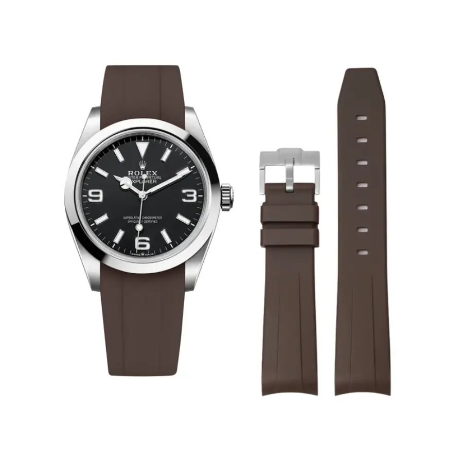 Rolex Explorer I Brown Rubber Strap