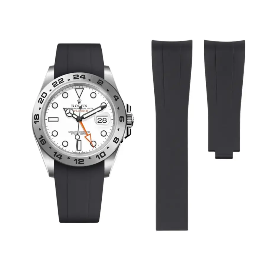 Rolex Explorer II Black Rubber Strap
