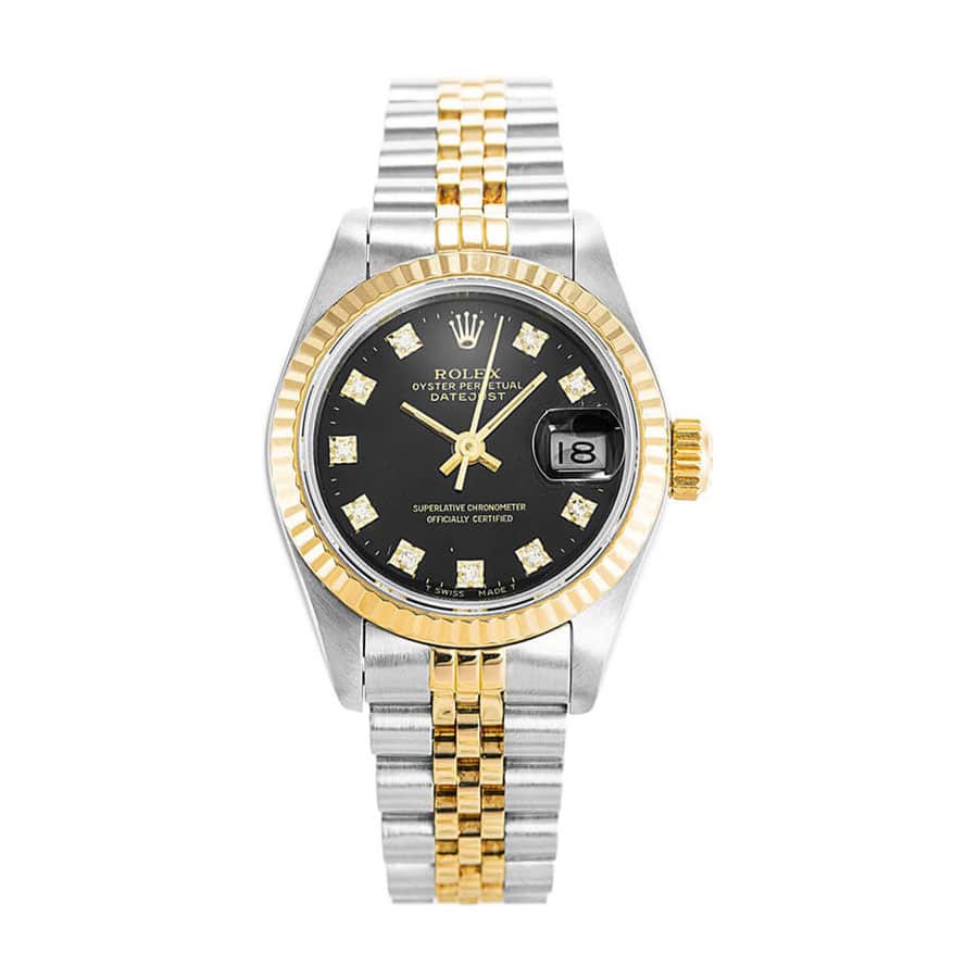 Rolex Datejust 69173 Black Dial Diamond Index Super Clone