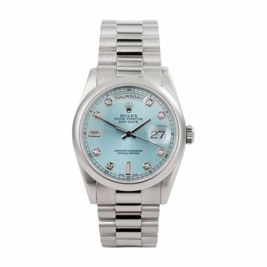 Rolex Day-Date 36 118206 Ice Blue Dial President Bracelet Super Clone