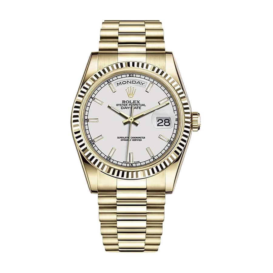 Rolex Day-Date 40 228238 White Dial Yellow Gold President Bracelet Super Clone
