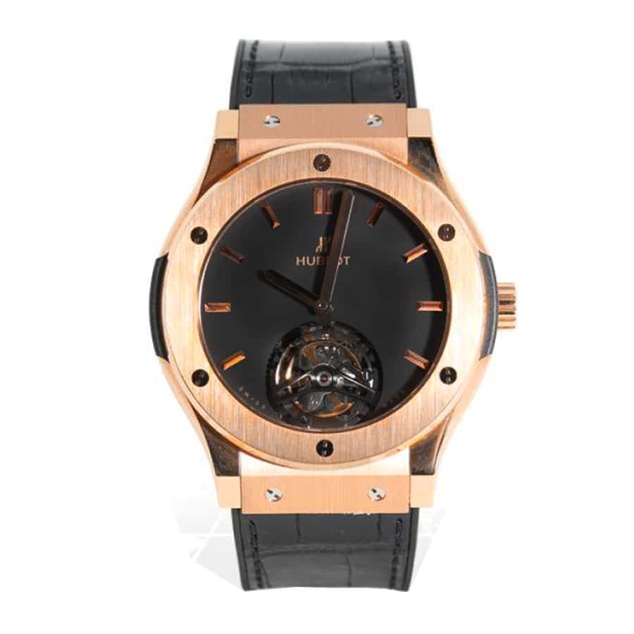 Hublot Classic Fusion Tourbillon Rose Gold Case Black Dial Super Clone