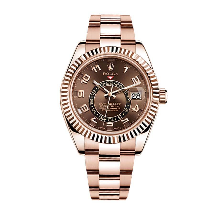 Rolex Sky-Dweller 326935-0003 Chocolate Dial Rose Gold Super Clone