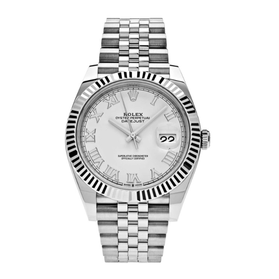 Rolex Datejust 41 126334 White Roman Dial Fluted Bezel Jubilee Bracelet Super Clone