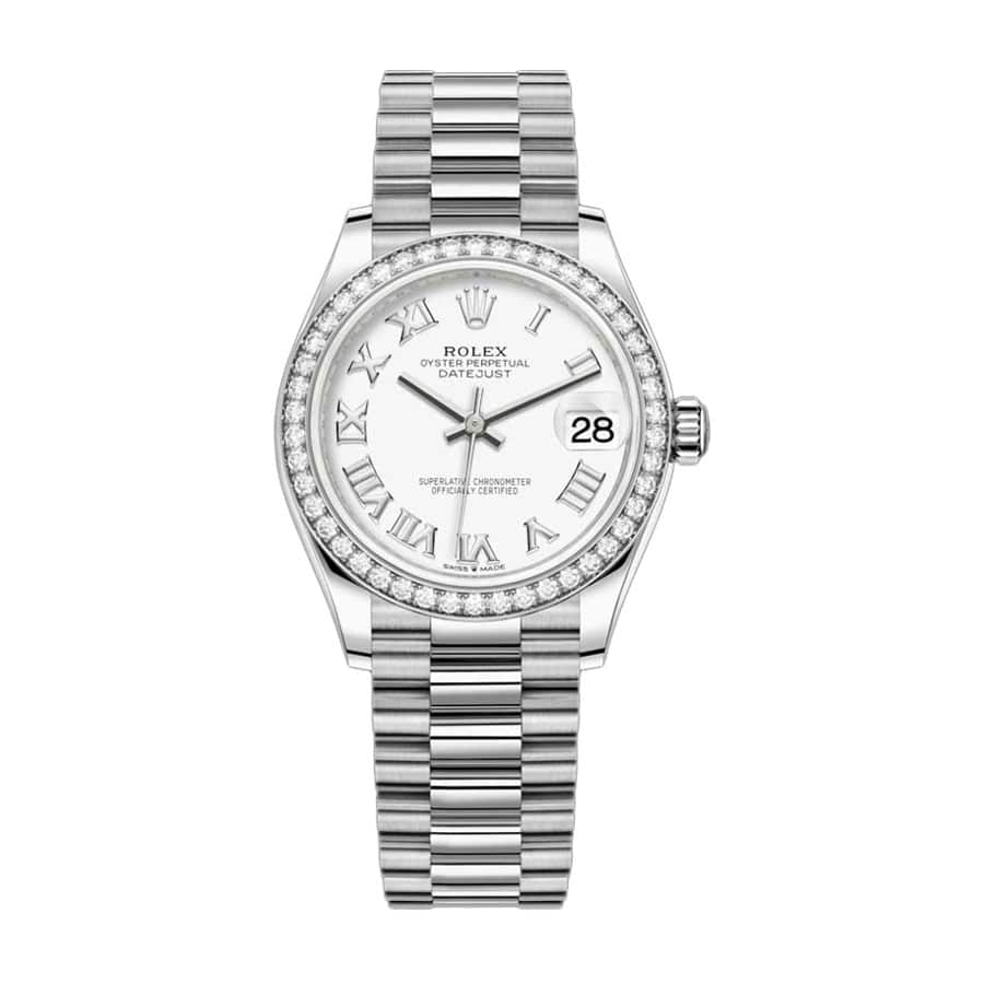 Rolex Datejust 31 278289RBR White Dial White Gold Super Clone