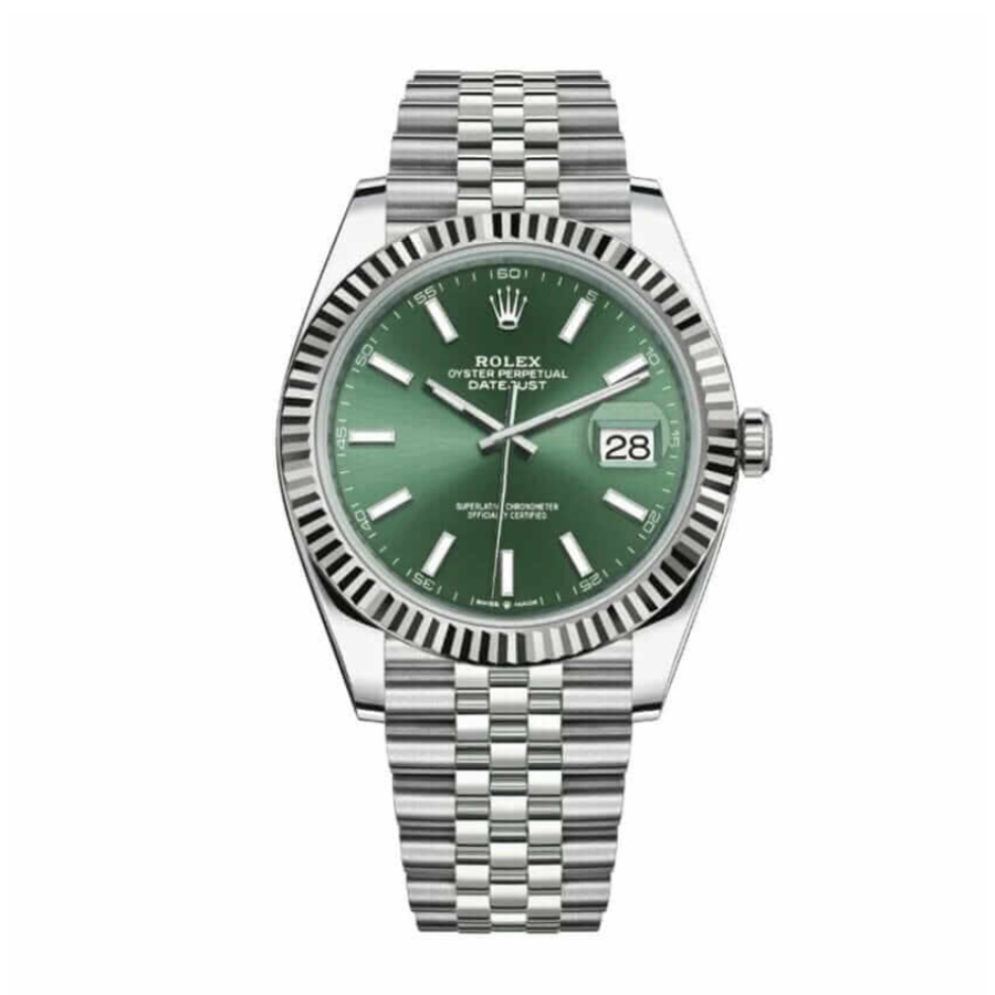 Rolex Datejust 41 126334-0028 Mint Green Sunburst Dial Jubilee Bracelet Super Clone